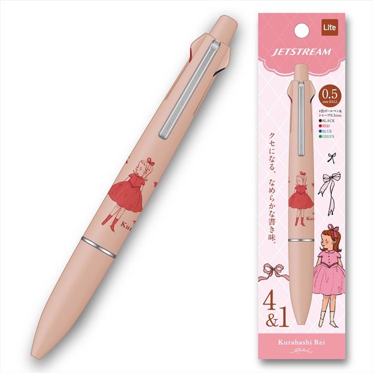 Mitsubishi Pencil Uni JETSTREAM Lite Touch Ink 4&1 4-Color Ballpen and Mechanical Pencil x Gakken Kurahashi Rei [H25803] Pink